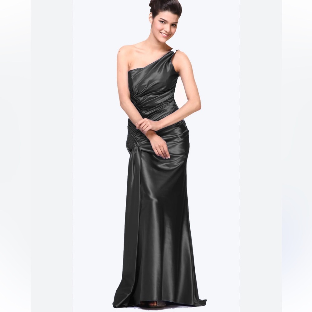 Cinderella One-Shoulder Charcoal Dress